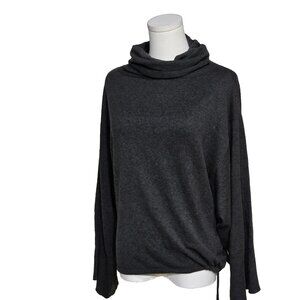 Lauren Ralph Lauren Sweater Womens Silk Blend Pullover Small Charcoal‎ Cowl Neck